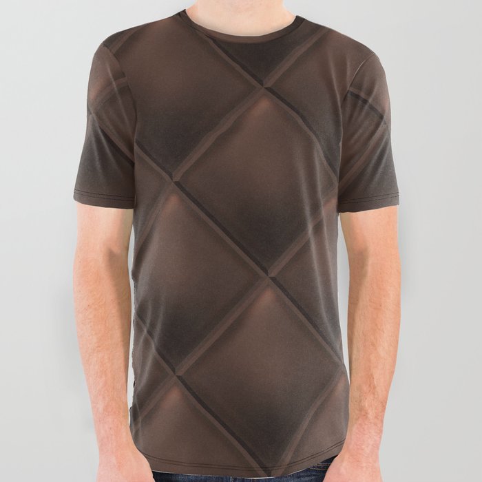 Seamless luxury dark chocolate brown pattern and background. Genuine Leather. Vintage illustration All Over Graphic Tee