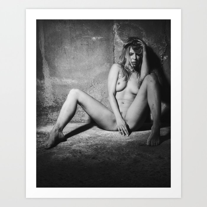 Naked Sexy woman photographed in a dark dungeon. #8180 Art Print