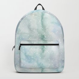 Pastel lavender teal white watercolor splatters Backpack