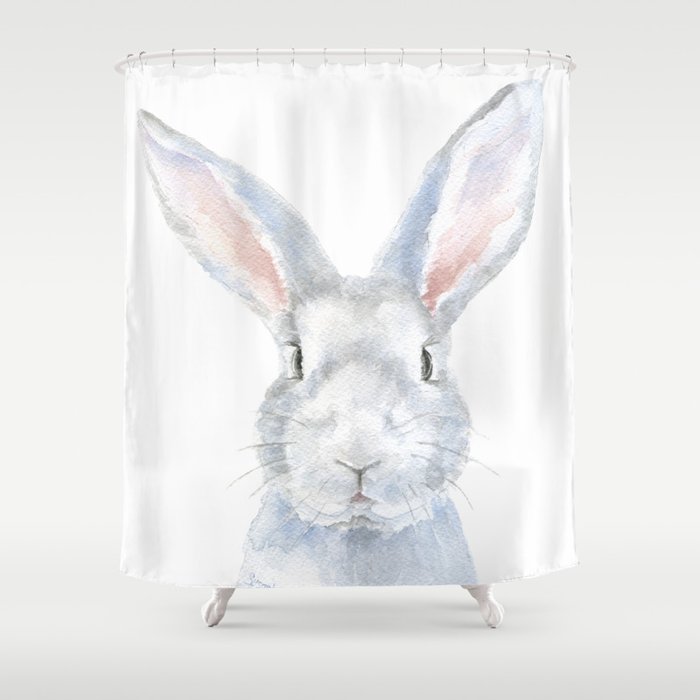 Gray Bunny Rabbit Watercolor Painting Shower Curtain By Susanwindsor Gray Bunny Rabbit Watercolor Painting Shower Curtain By Susanwindsor Society6