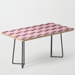 Retro Modernist Geometric Tri-Triangle Pattern 722 Pink Black and Cream Coffee Table