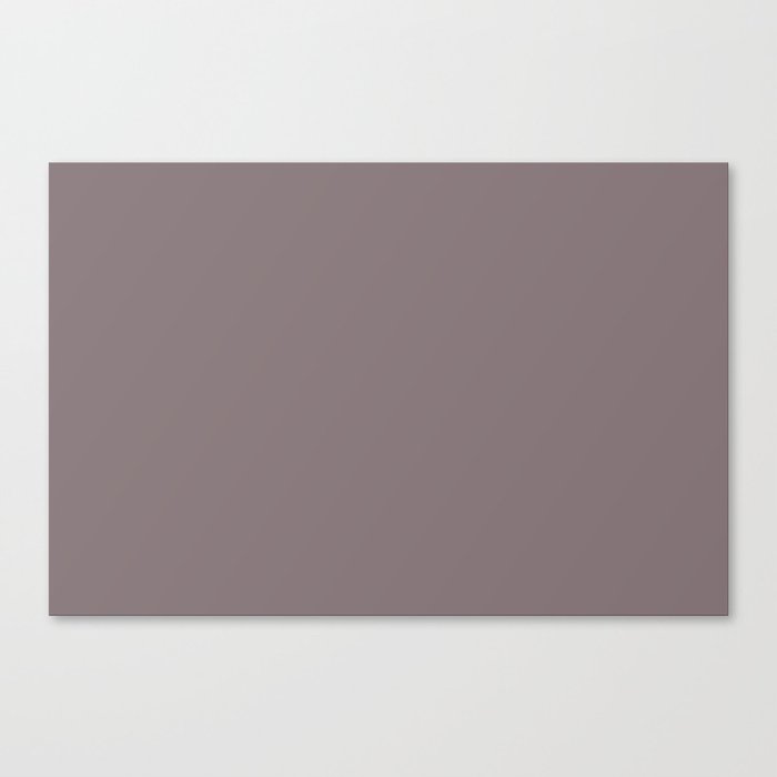 Dark Dusty Purple Solid Color PPG Choo Choo PPG1047-6 - All One Single Shade Hue Colour Canvas Print