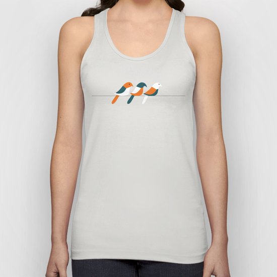Birds on wire Unisex Tank Top