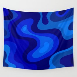 Blue Abstract Art Colorful Blue Shades Design Wall Tapestry