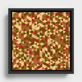 Autumn Palette Alternative Triangle Pattern Framed Canvas