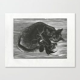 Cat with Voodoo Doll Canvas Print
