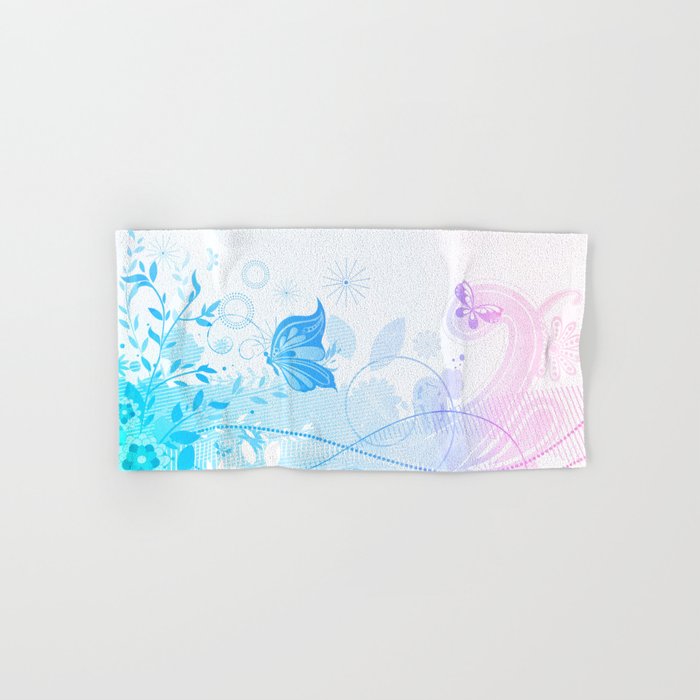Pastel Blue Pink Flowers Erflies Hand Bath Towel By Pastel Blue Pink Flowers Erflies Hand Bath Towel By Artonwear Society6