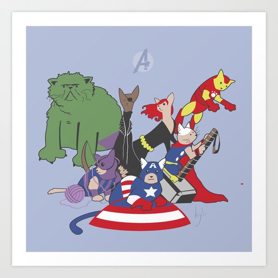 The Catvengers - Earth's Mightiest Kitties Art Print