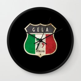 Gela Italy coat of arms flags design Wall Clock