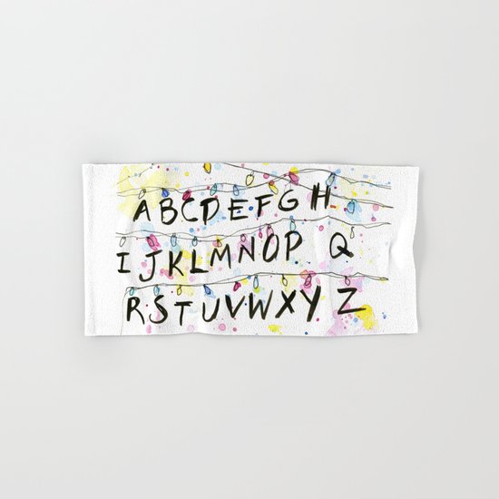 Stranger Things Alphabet Wall Christmas Lights Typography Hand & Bath Towel