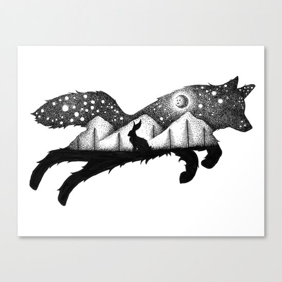 THE FOX AND THE HARE Canvas Print