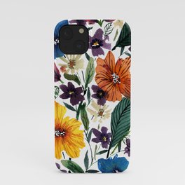 Spring Loose Watercolor Flowers iPhone Case
