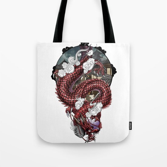 Japanese Dragon 竜 Tote Bag