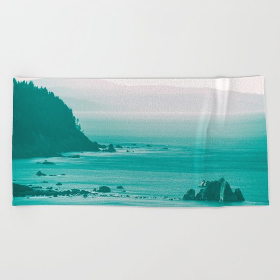 West Coast Dawn Fog Beach Towel
