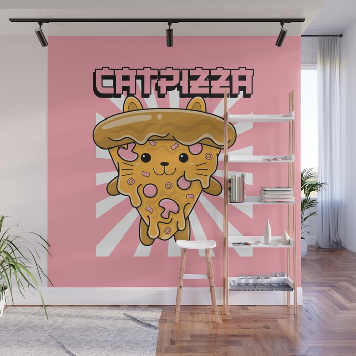 Cat Pizza Wall Mural