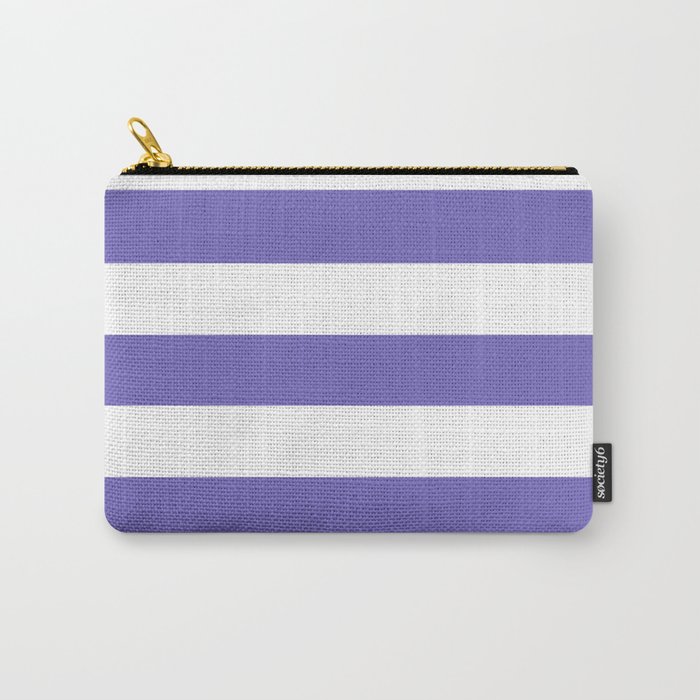Blue-violet (Crayola) - solid color - white stripes pattern Carry-All Pouch