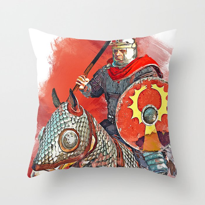 Roman legion in battle Throw Pillow