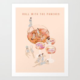 Roll With The Punches Art Print | Peachy, Digital, Girls, Wallprints, Fun, College, Cool, Pretty, Glitter, Drinking 