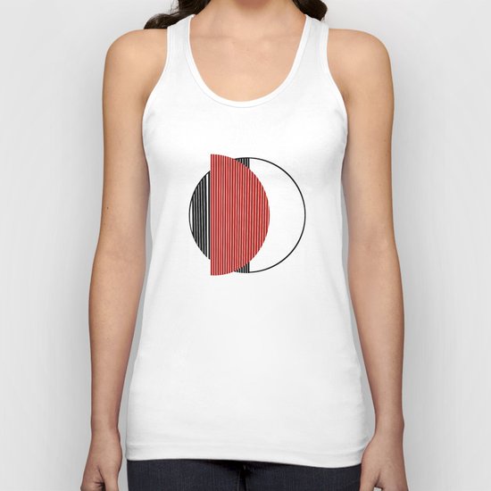 Half red Unisex Tank Top