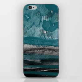 The Meeting Place - Contemporary Abstract in Green and Black 1 iPhone Skin