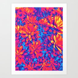 Infrared Spurges Art Print | Color, Digital, Spurges, Inverted, Garden, Plant, Leaves, Photo, Digital Manipulation, Nature 