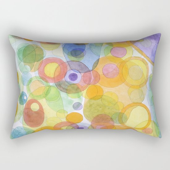 Vividly interacting Circles Ovals and Free Shapes Rectangular Pillow