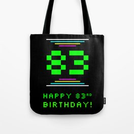 [ Thumbnail: 83rd Birthday - Nerdy Geeky Pixelated 8-Bit Computing Graphics Inspired Look Tote Bag ]