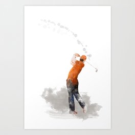 Golfer 1 Art Print | Digital, Pop Art, Game, Sports 