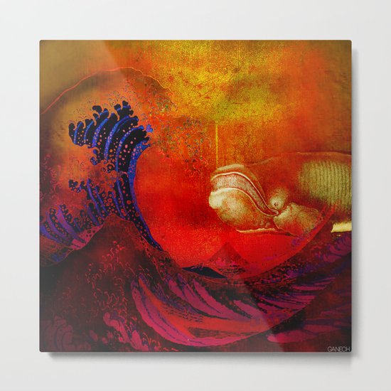 The whale and the wave Metal Print