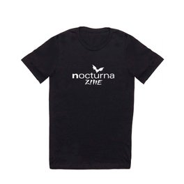 nocturnazine: Stacked Logo White T Shirt
