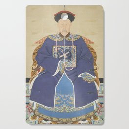 An Ancestor Portrait of an Official - Chinese, 19th century - Scroll painting - Mandarin Court Cutting Board