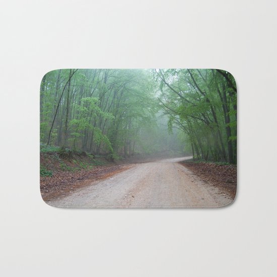 fog in the forest Bath Mat