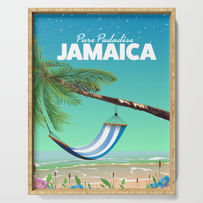 'Pure Paradise' Jamaica travel poster Serving Tray