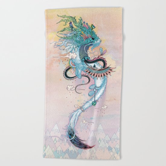 Journeying Spirit (ermine) Beach Towel