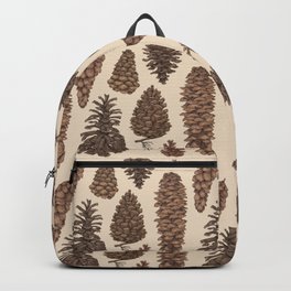 Pinecones Backpack | Illustration, Woods, Digital, Graphite, Pinecone, Science, Botanical, Trees, Plants, Nature 