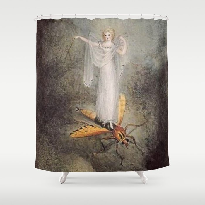 “Fairy Standing on a Gnat” by Amelia Jane Murray Shower Curtain