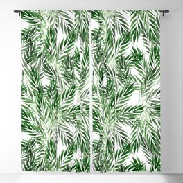 Watercolor Tropical Palm Leaves Pattern Blackout Curtain