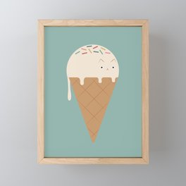 Ice Cream Cat Framed Mini Art Print