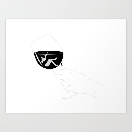 A glass of wine Art Print