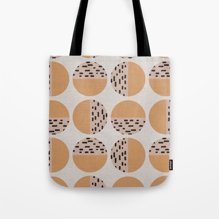Mid Century Animal Print Circle Pattern Tote Bag