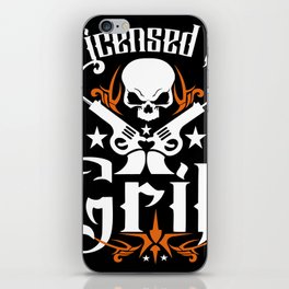 Licensed to Grill / BBQ Grilling Dad Grandpa Tattoo Beer Summe Skull Gothic iPhone Skin