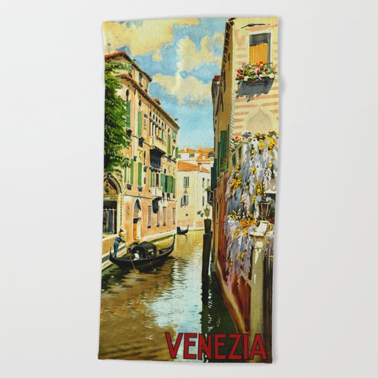 Venezia - Venice Italy Vintage Travel Beach Towel