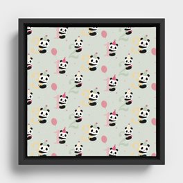 Amazing Panda Design Framed Canvas