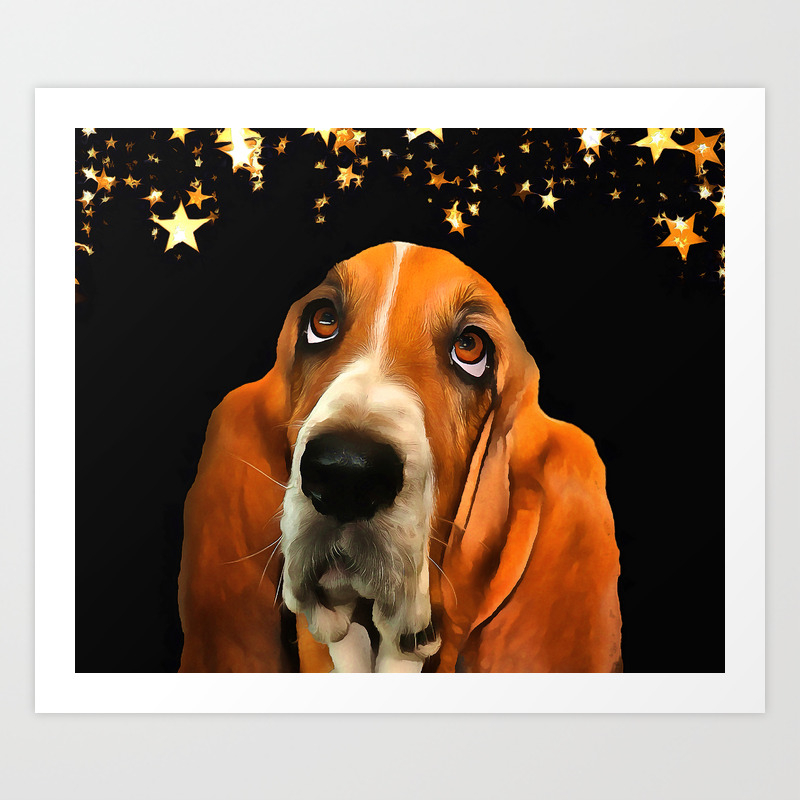 A Basset Hound Painting Art Print By Cmphotography Society6