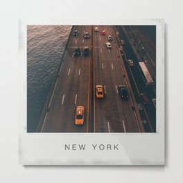 New York City Yellow taxis on a highway Metal Print