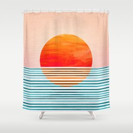 Minimalist Sunset III / Abstract Landscape Shower Curtain