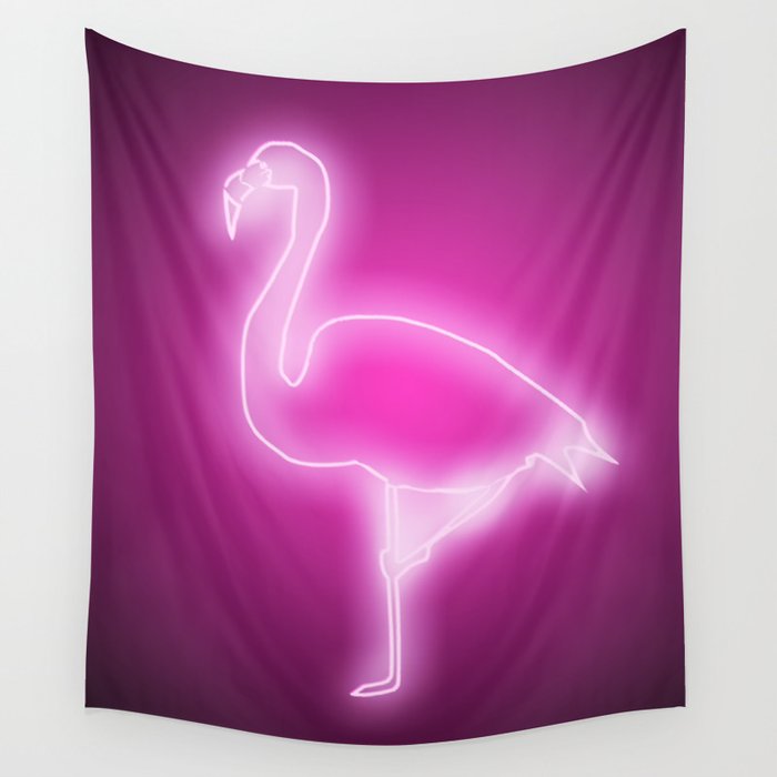 FLAMINGO NEON LIGHT SIGN Wall Tapestry by xiari