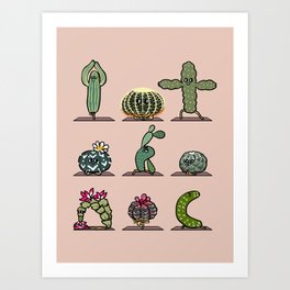 Cactus  Yoga Art Print