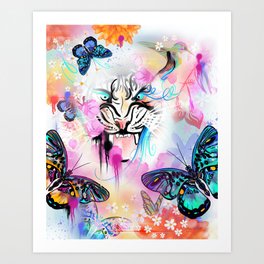Butterflys Inner Tiger  Art Print
