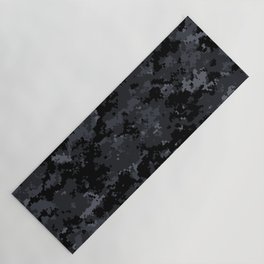 Pixelated Dark Grey Camouflage Army Yoga Mat